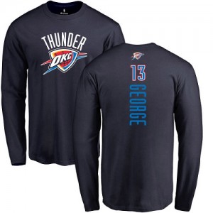 Nike T-Shirts Paul George Thunder #13 Homme & Enfant Long Sleeve bleu marine Backer
