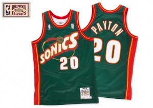 Maillots De Gary Payton Thunder Homme SuperSonics Throwback Mitchell and Ness vert No.20