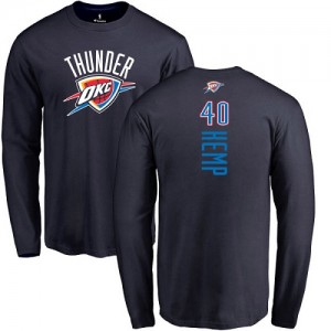 Nike T-Shirts De Basket Kemp Oklahoma City Thunder No.40 Homme & Enfant bleu marine Backer Long Sleeve