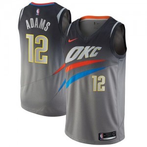 Nike NBA Maillots Steven Adams Oklahoma City Thunder City Edition Homme #12 Gris