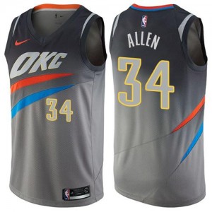 Nike NBA Maillots Basket Allen Oklahoma City Thunder Gris No.34 Enfant City Edition