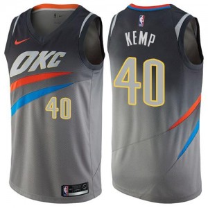 Nike NBA Maillots Basket Shawn Kemp Oklahoma City Thunder Gris Enfant No.40 City Edition