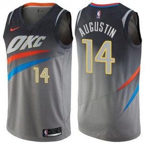 Maillots D.J. Augustin Oklahoma City Thunder Gris #14 Homme City Edition Nike