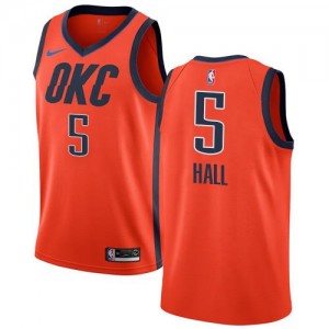 Nike NBA Maillots Basket Devon Hall Thunder Earned Edition Homme #5 Orange