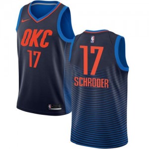 Nike Maillots Basket Schroder Oklahoma City Thunder #17 bleu marine Statement Edition Enfant