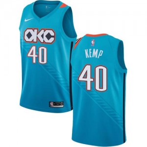 Nike Maillots Basket Kemp Oklahoma City Thunder City Edition Turquoise No.40 Enfant