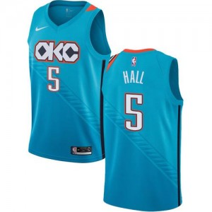 Nike NBA Maillot Basket Devon Hall Oklahoma City Thunder Turquoise #5 Enfant City Edition