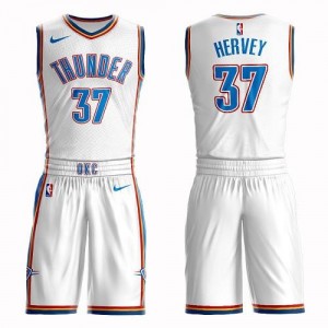 Nike NBA Maillots Kevin Hervey Thunder Homme Suit Association Edition Blanc No.37