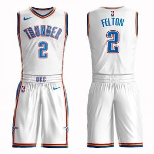 Nike Maillot Felton Oklahoma City Thunder No.2 Suit Association Edition Blanc Homme