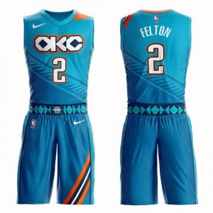 Nike NBA Maillots De Basket Raymond Felton Oklahoma City Thunder #2 Suit City Edition Turquoise Homme