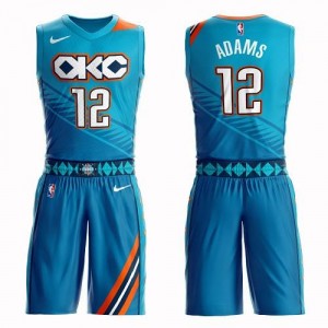 Maillot Steven Adams Oklahoma City Thunder No.12 Turquoise Suit City Edition Homme Nike