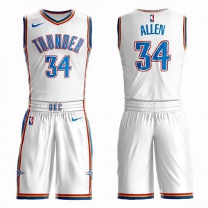 Maillots Basket Allen Thunder Suit Association Edition No.34 Nike Enfant Blanc