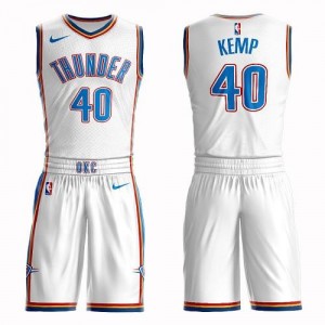 Nike Maillots Basket Kemp Oklahoma City Thunder Enfant Suit Association Edition No.40 Blanc