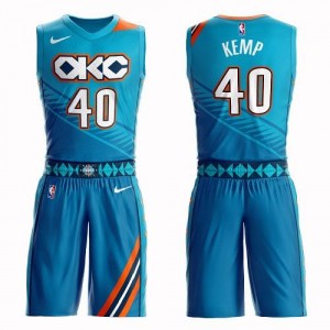 Maillot De Basket Shawn Kemp Thunder Nike #40 Suit City Edition Turquoise Homme