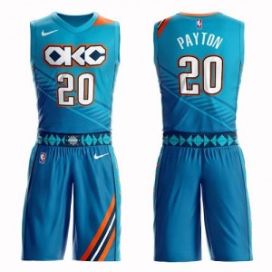 Nike Maillots Gary Payton Oklahoma City Thunder Enfant Turquoise #20 Suit City Edition