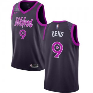 Nike NBA Maillot Basket Deng Minnesota Timberwolves City Edition #9 Homme Violet