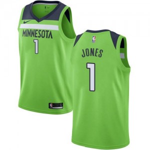 Maillot Basket Jones Timberwolves Nike vert Homme #1 Statement Edition