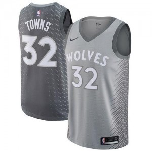 Maillots Basket Towns Minnesota Timberwolves City Edition #32 Homme Nike Gris