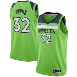 Nike NBA Maillots Karl-Anthony Towns Timberwolves Homme #32 vert Statement Edition