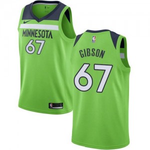 Nike Maillot Basket Gibson Timberwolves vert Homme No.67 Statement Edition