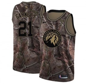 Maillots Basket Garnett Timberwolves #21 Camouflage Enfant Realtree Collection Nike