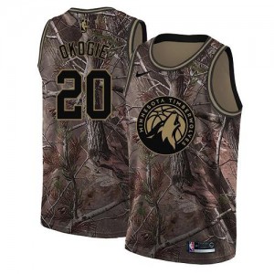 Nike Maillot Okogie Timberwolves #20 Camouflage Enfant Realtree Collection