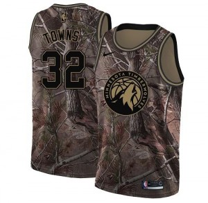 Nike NBA Maillots De Towns Timberwolves Homme Camouflage #32 Realtree Collection