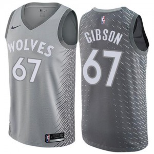 Nike Maillots De Gibson Minnesota Timberwolves #67 City Edition Homme Gris