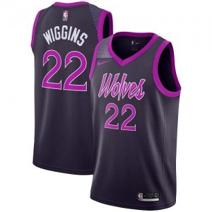 Nike NBA Maillot De Basket Wiggins Minnesota Timberwolves Enfant No.22 Violet City Edition