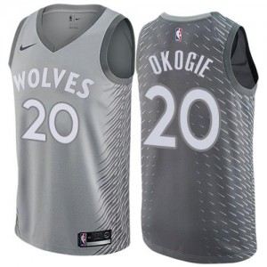 Maillot Basket Josh Okogie Timberwolves Homme Nike Gris City Edition #20