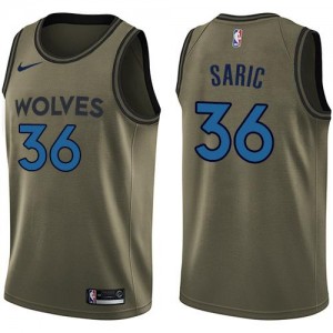 Maillots Dario Saric Timberwolves Homme Nike vert Salute to Service #36