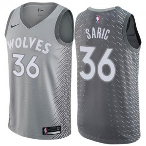 Maillots Basket Dario Saric Minnesota Timberwolves Gris No.36 Nike Homme City Edition