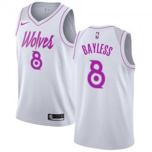 Nike Maillot Basket Bayless Minnesota Timberwolves Homme No.8 Earned Edition Blanc