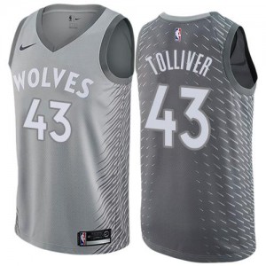 Maillot De Anthony Tolliver Minnesota Timberwolves Homme City Edition Nike Gris #43