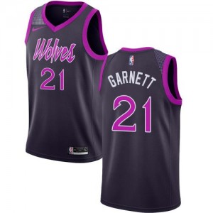 Maillot De Garnett Timberwolves Violet Nike Homme #21 City Edition