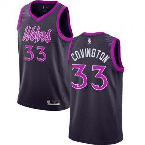 Nike NBA Maillots Basket Robert Covington Timberwolves City Edition No.33 Homme Violet