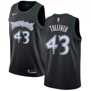 Nike NBA Maillot Basket Anthony Tolliver Timberwolves Noir #43 Homme Hardwood Classics