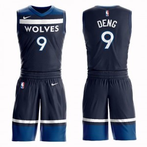 Nike Maillots Luol Deng Minnesota Timberwolves bleu marine No.9 Homme Suit Icon Edition