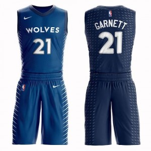 Maillot De Basket Garnett Timberwolves #21 Nike Suit Bleu Enfant