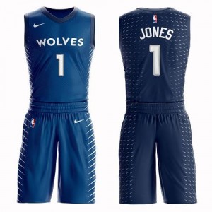 Nike Maillot Jones Minnesota Timberwolves No.1 Homme Suit Bleu