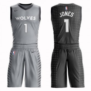 Nike Maillot De Basket Jones Timberwolves Suit City Edition Homme Gris No.1