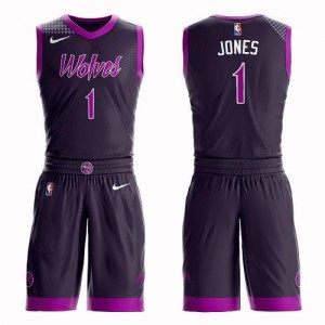 Maillot De Jones Minnesota Timberwolves #1 Nike Violet Homme Suit City Edition