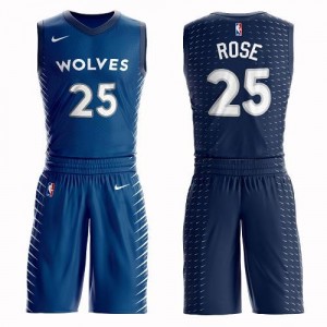 Nike NBA Maillots Basket Rose Minnesota Timberwolves Enfant Suit #25 Bleu