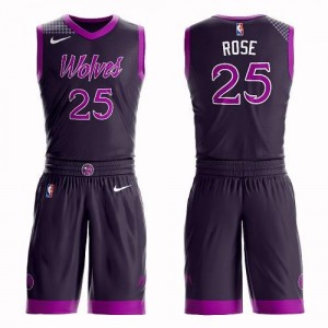 Nike Maillots De Rose Timberwolves #25 Homme Suit City Edition Violet