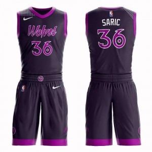 Nike NBA Maillot De Basket Saric Timberwolves Homme Suit City Edition No.36 Violet