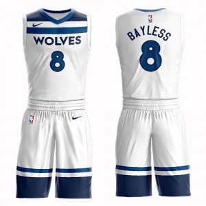 Nike Maillot De Bayless Minnesota Timberwolves Suit Association Edition Enfant #8 Blanc