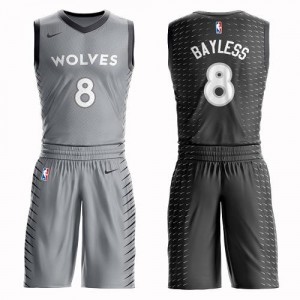 Maillots De Basket Bayless Timberwolves Nike Enfant Suit City Edition Gris #8