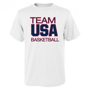  T-Shirt De Basket Team USA Homme Basketball Pride for National Governing Body Blanc 
