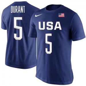 Nike Tee-Shirt Team USA Bleu royal Homme Kevin Durant USA Basketball Rio Replica Name & Number