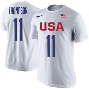 Tee-Shirt Team USA Blanc Nike Klay Thompson USA Basketball Rio Replica Name & Number Homme